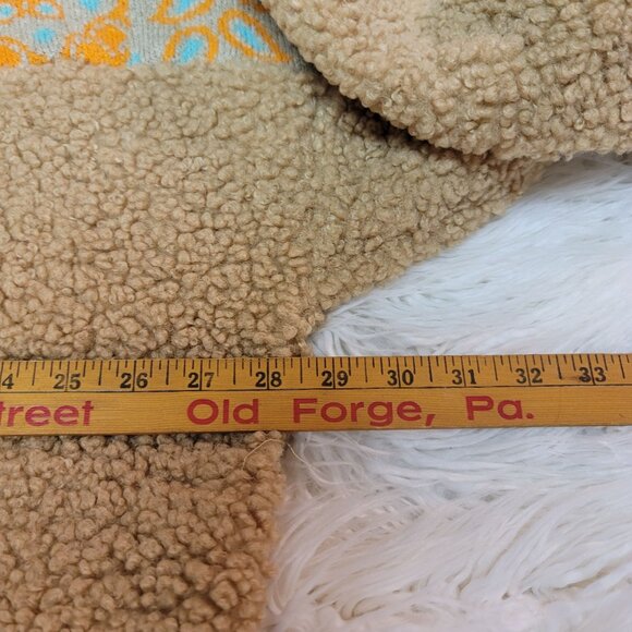 Davi & Dani Tan Sherpa Teddy Bear Jacket Embroidered Back Panel Large - Picture 8 of 8